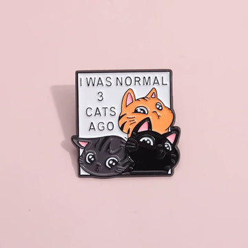 Cute Cartoon Cat Metal Pin Badge by Topboring