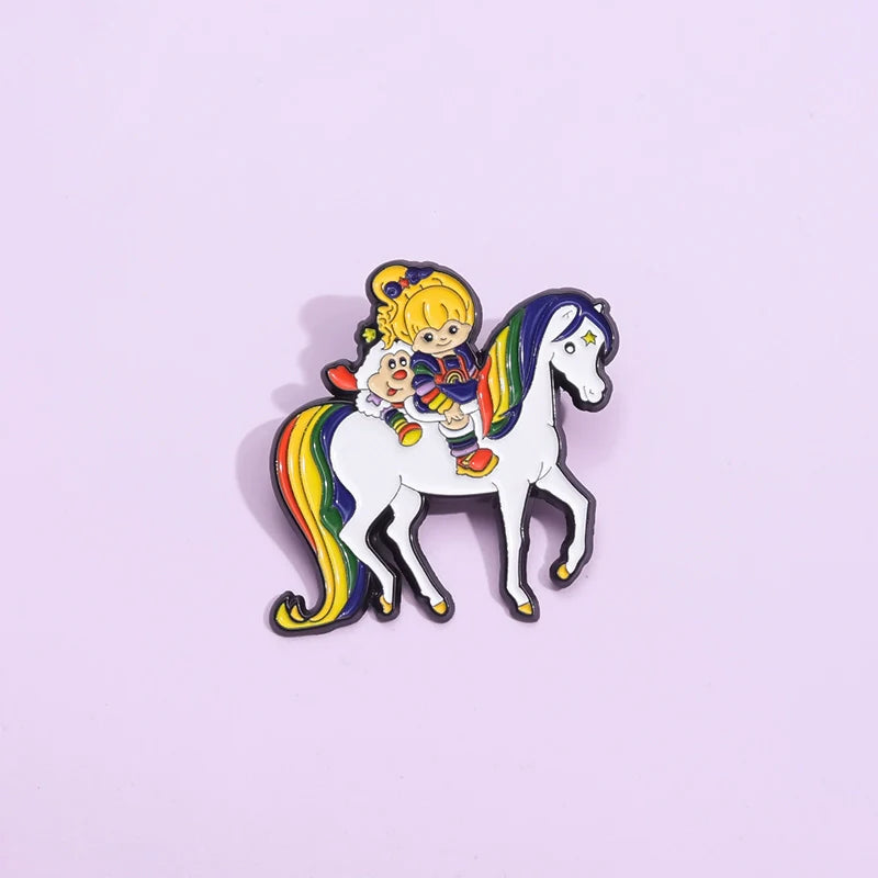 Funny Cartoon Rainbow Metal Pin Badge by Topboring