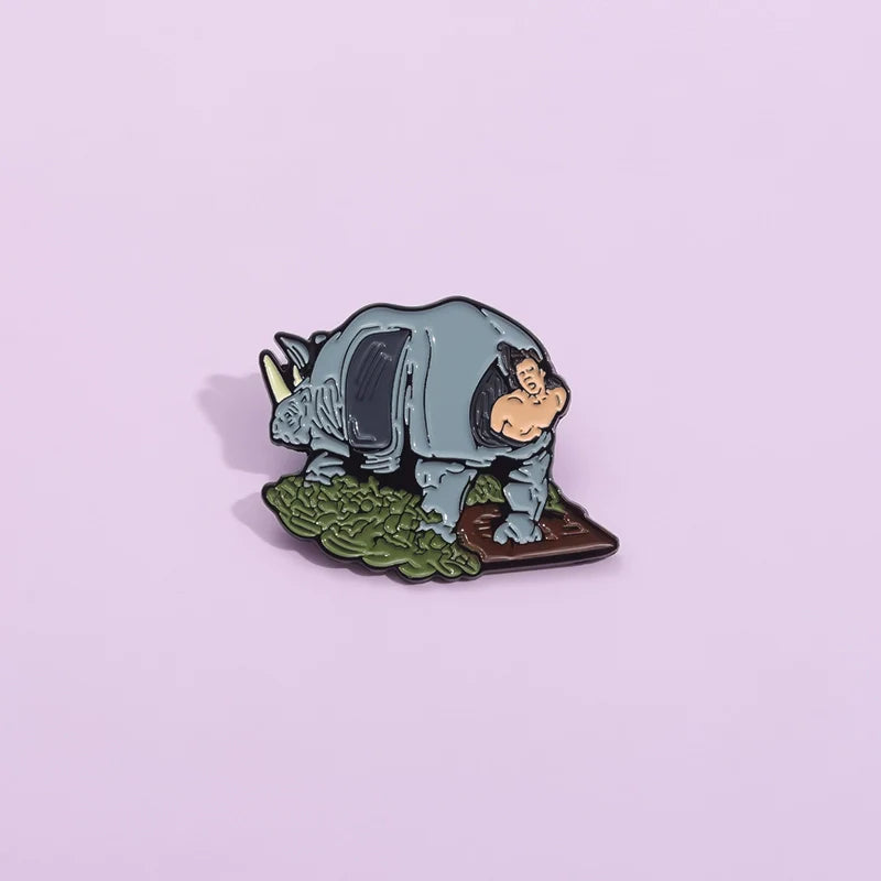 Cute Cartoon Cow Metal Pin Badge by Topboring