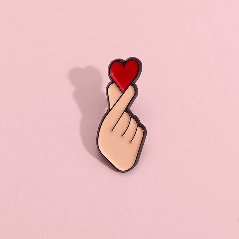 Cute Cartoon Heart Metal Pin Badge by Topboring