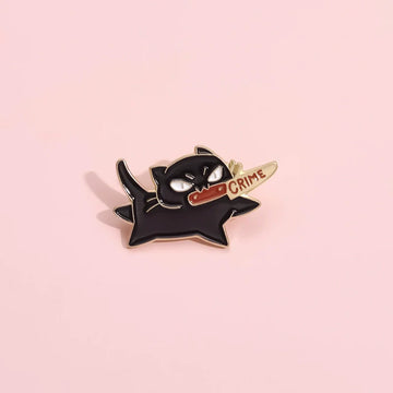 Cute Cartoon Cat Metal Pin Badge by Topboring