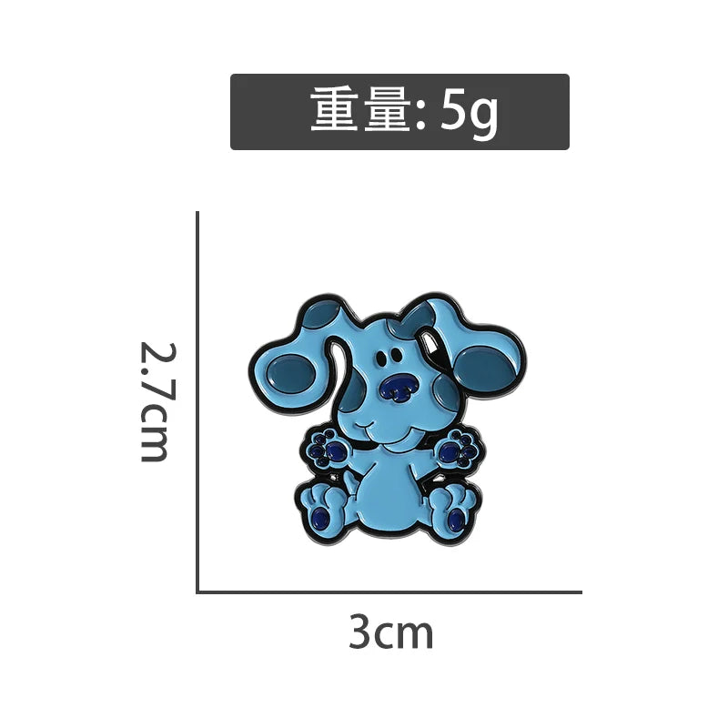 Elegant Cartoon Dog Metal Pin Badge by Topboring