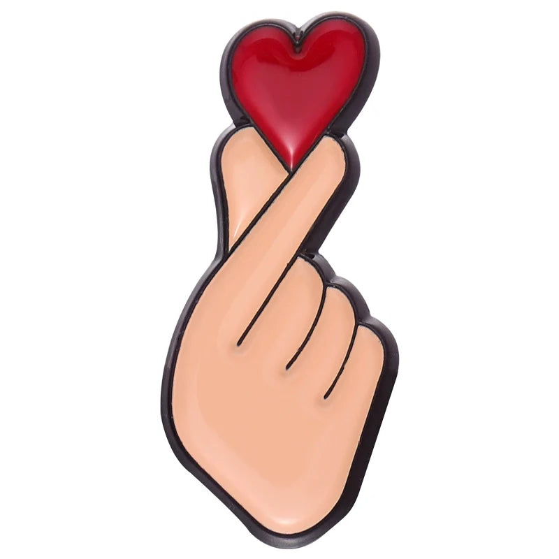 Cute Cartoon Heart Metal Pin Badge by Topboring