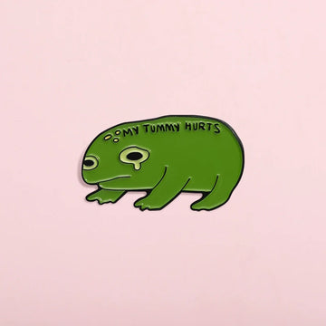 Cute Green Frog Metal Pin Badge by Topboring