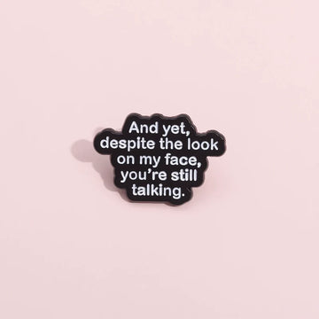 Mini Black Smiley Metal Pin Badge by Topboring