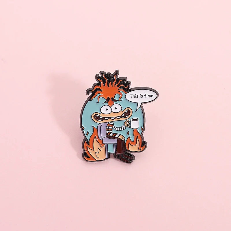 Quirky Cartoon Metal Pin Badge by Topboring