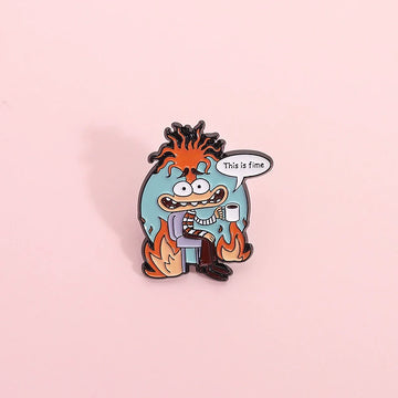 Quirky Cartoon Metal Pin Badge by Topboring