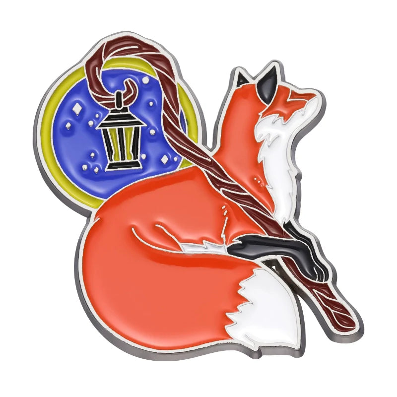 Cute Cartoon Fox Metal Pin Badge by Topboring