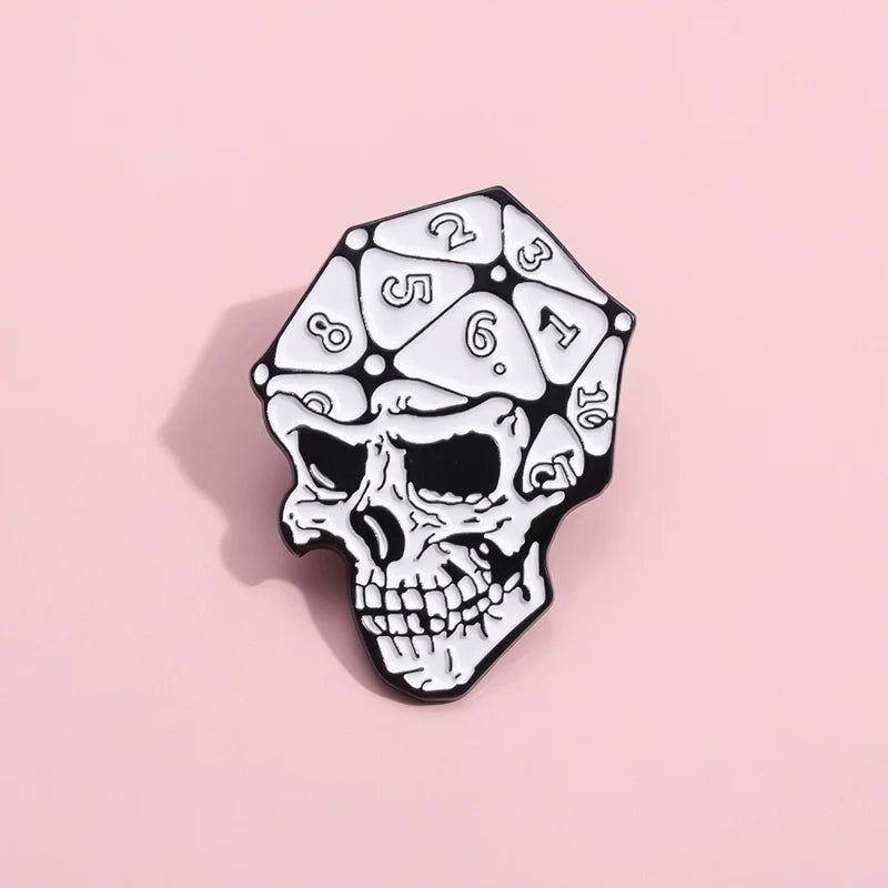 Elegant Skull Cartoon Metal Pin Badge by Topboring