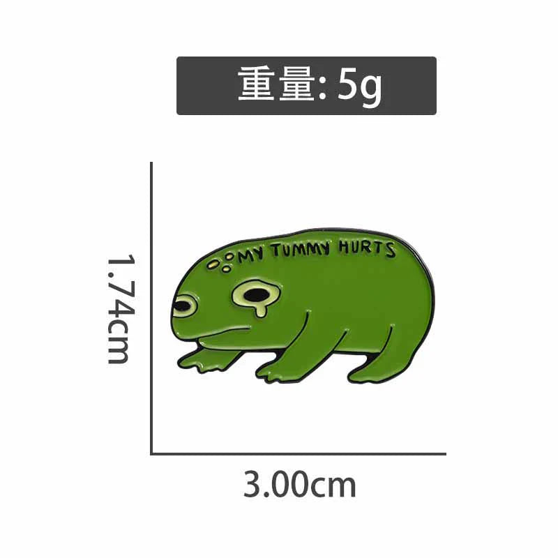 Cute Green Frog Metal Pin Badge by Topboring