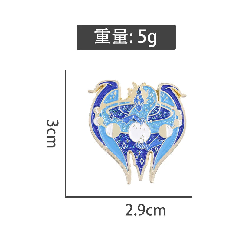 Cartoon Cute Blue Metal Pin Soft Enamel Pin Badge