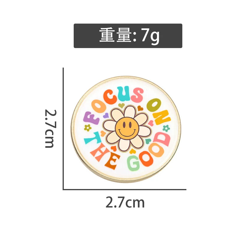 Cool Cute Cartoon Flower Metal Soft Enamel Pin Badge