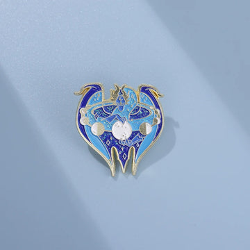 Cute Blue Metal Pin Badge by Topboring