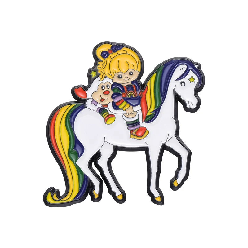 Quirky Funny Cartoon Rainbow Metal Soft Enamel Pin Badge