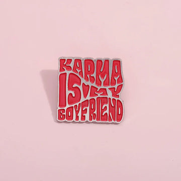 Elegant Red Metal Pin Badge by Topboring