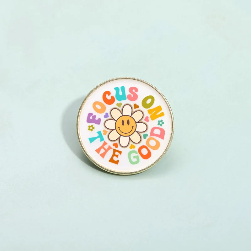 Cute Cartoon Flower Metal Pin Badge by Topboring