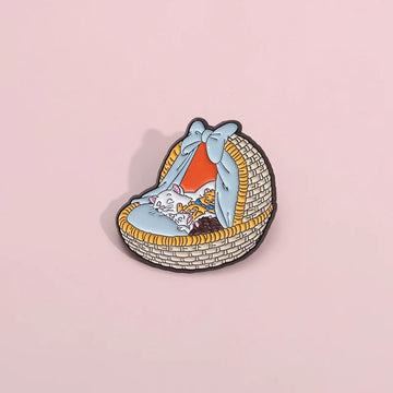 Cute Cat Metal Pin Badge by Topboring