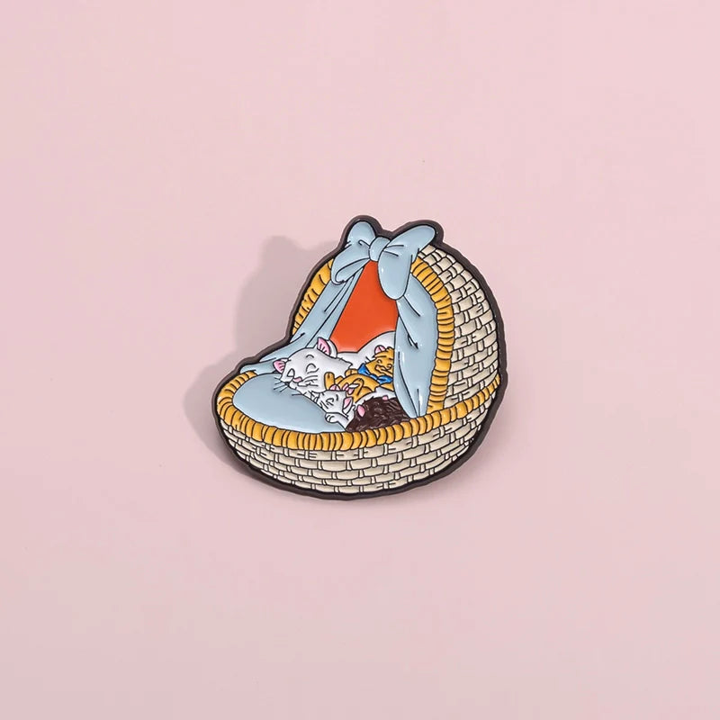 Cute Cat Metal Pin Badge by Topboring