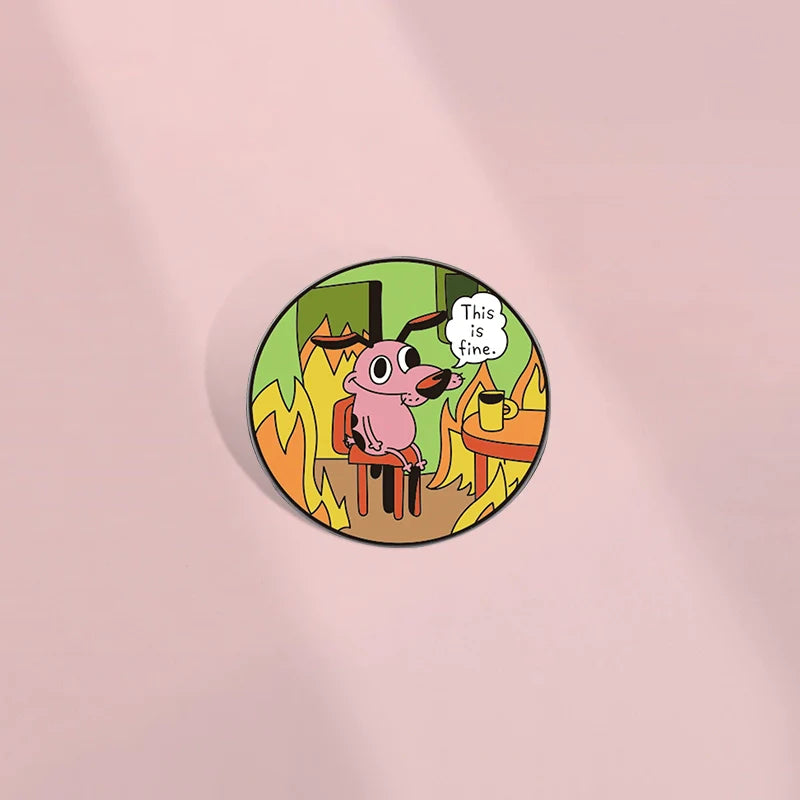 Cute Cartoon Dog Metal Pin Badge by Topboring