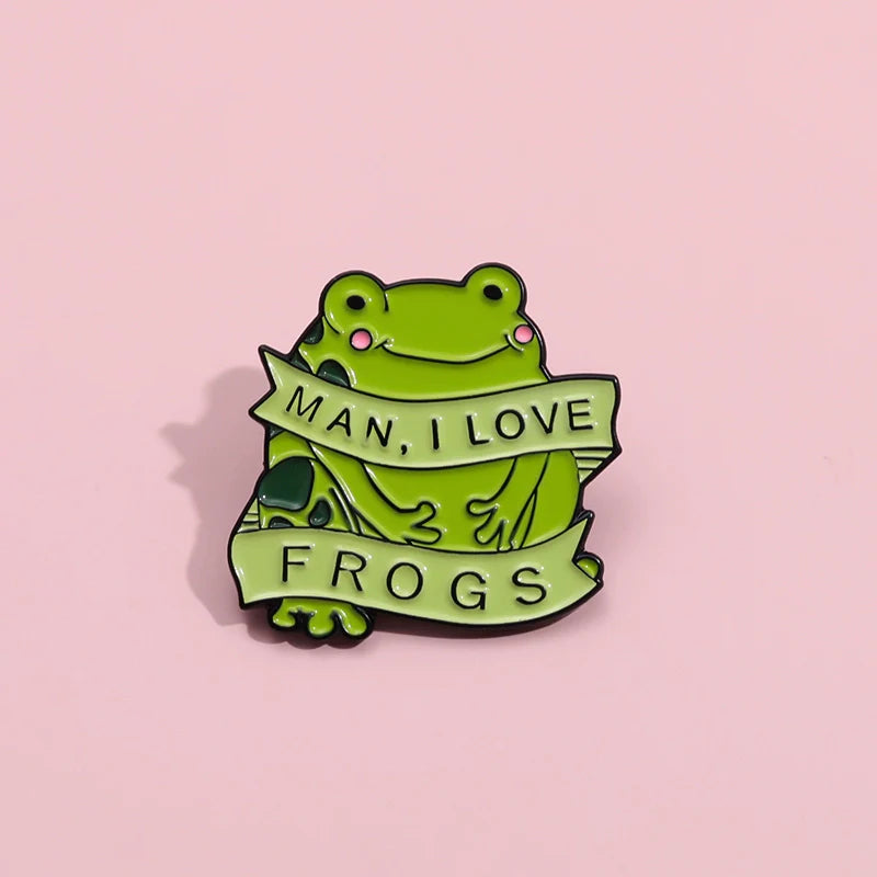 Cute Cartoon Frog Metal Pin Badge by Topboring