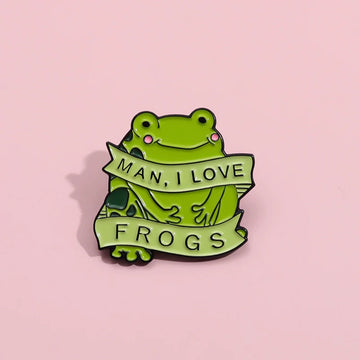 Cute Cartoon Frog Metal Pin Badge by Topboring