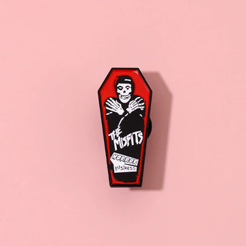 Bold Skull Red Metal Pin Badge by Topboring