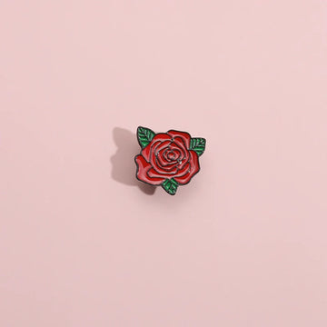 Bold Rose Flower Metal Pin Badge by Topboring