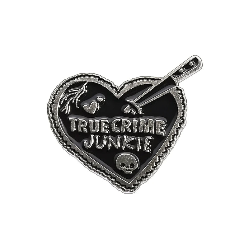 Bold Skull Heart Metal Pin Badge by Topboring