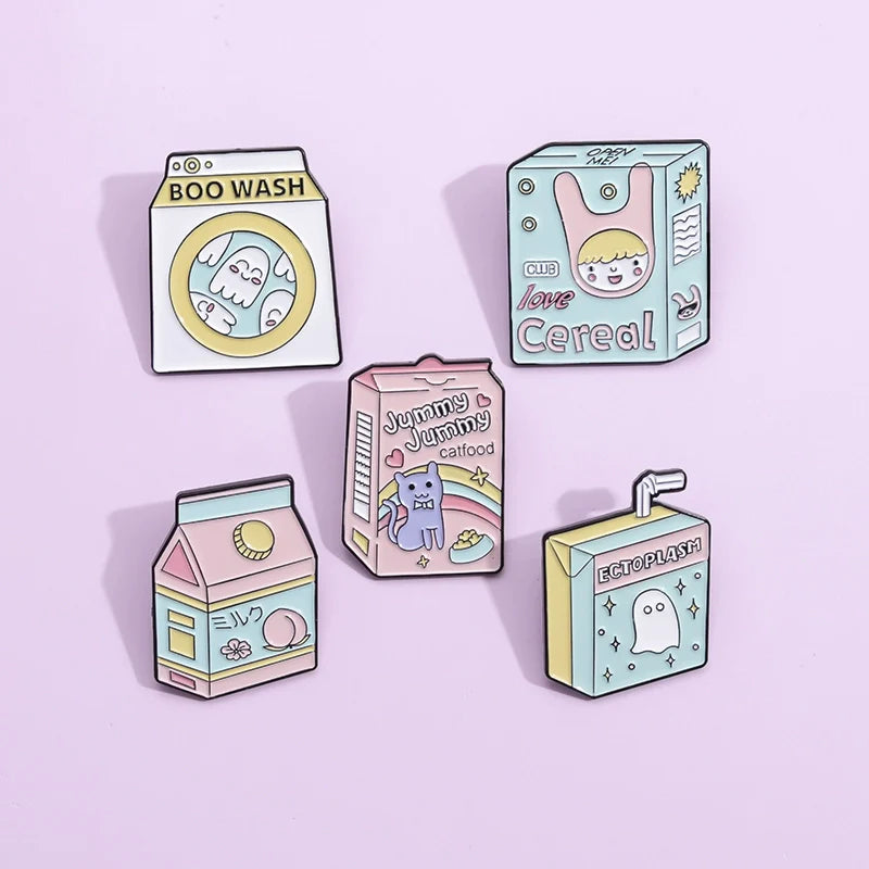 Cute Cartoon Cat Metal Pin Badge by Topboring