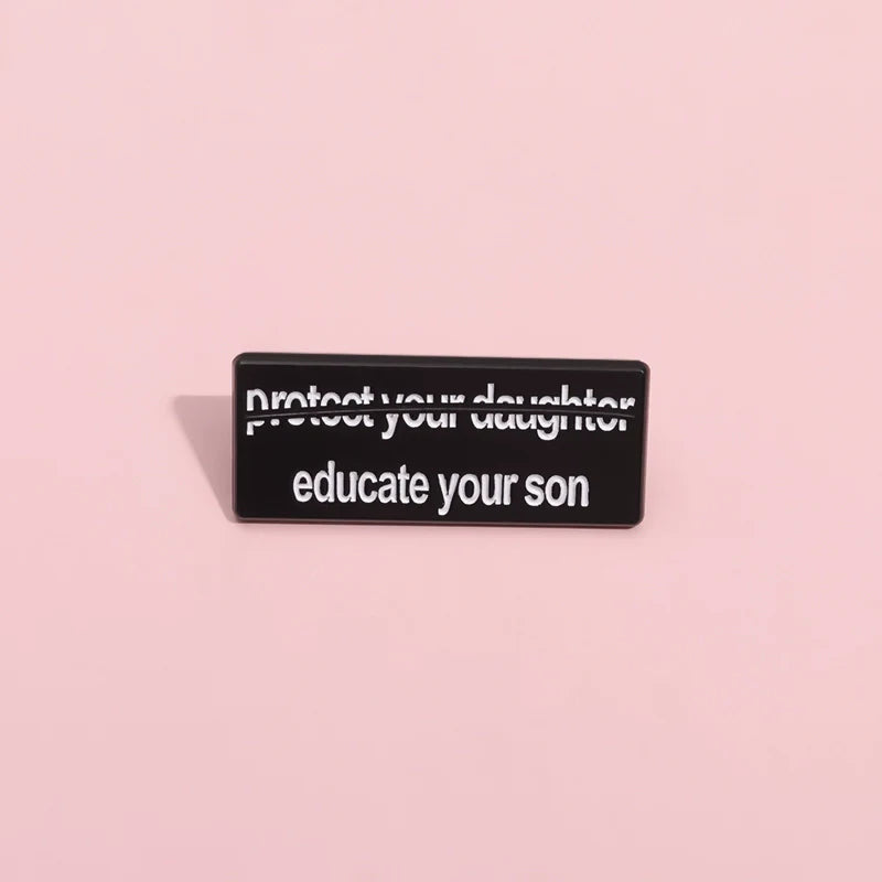 Quirky Black Metal Pin Badge by Topboring