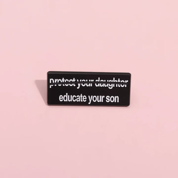 Quirky Black Metal Pin Badge by Topboring