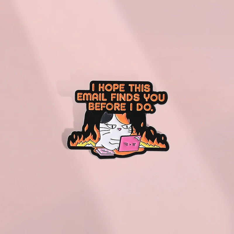 Mini Cartoon Cat Pin Badge by Topboring