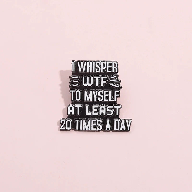 Funny Wtf Metal Pin Badge by Topboring