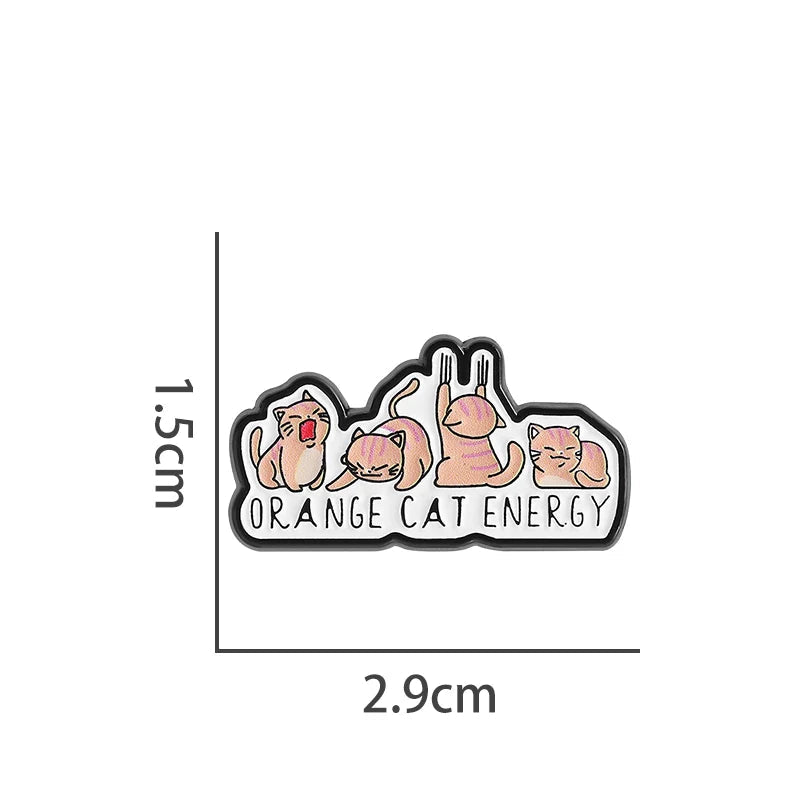 Aesthetic Cute Cartoon Cat Metal Enamel Pin Badge Edition3
