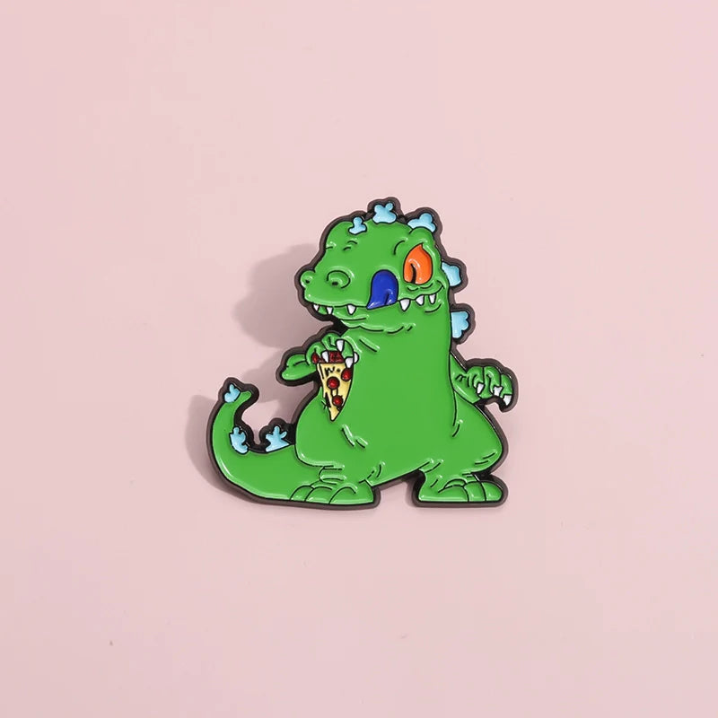 Cute Cartoon Dinosaur Metal Pin Badge by Topboring
