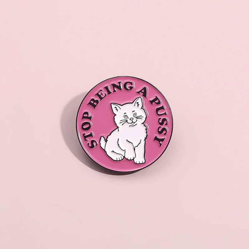 Cute Cartoon Cat Metal Pin Badge by Topboring