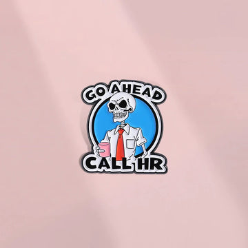 Elegant Skull Cartoon Metal Pin Badge by Topboring