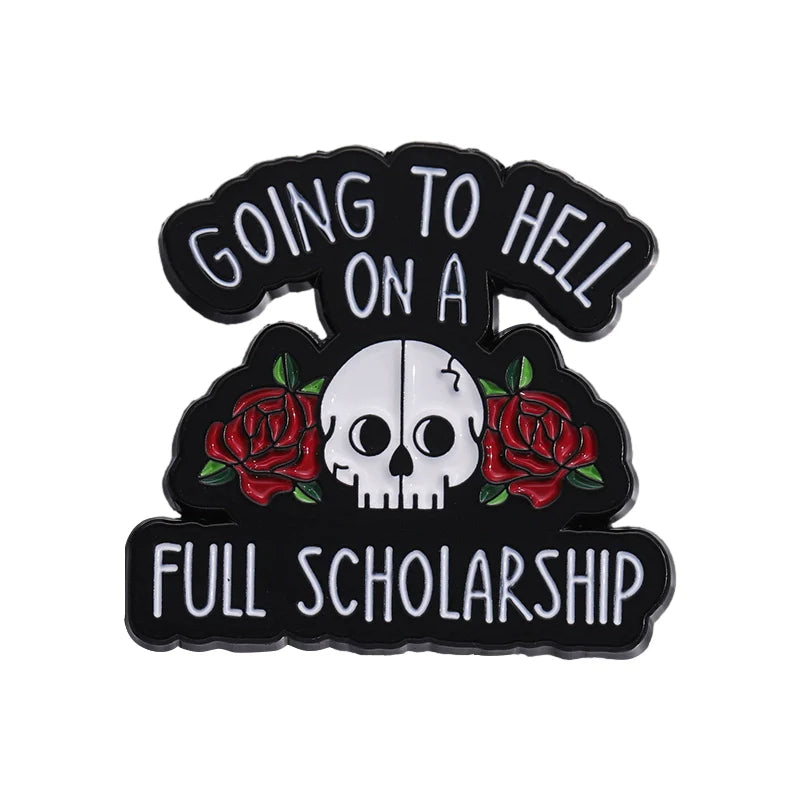 Mini Skull Rose Metal Pin Badge by Topboring