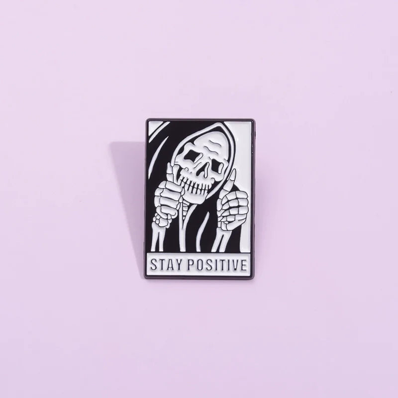Whimsical Skull Metal Pin Badge by Topboring