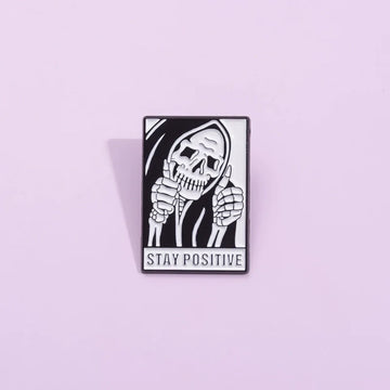 Whimsical Skull Metal Pin Badge by Topboring