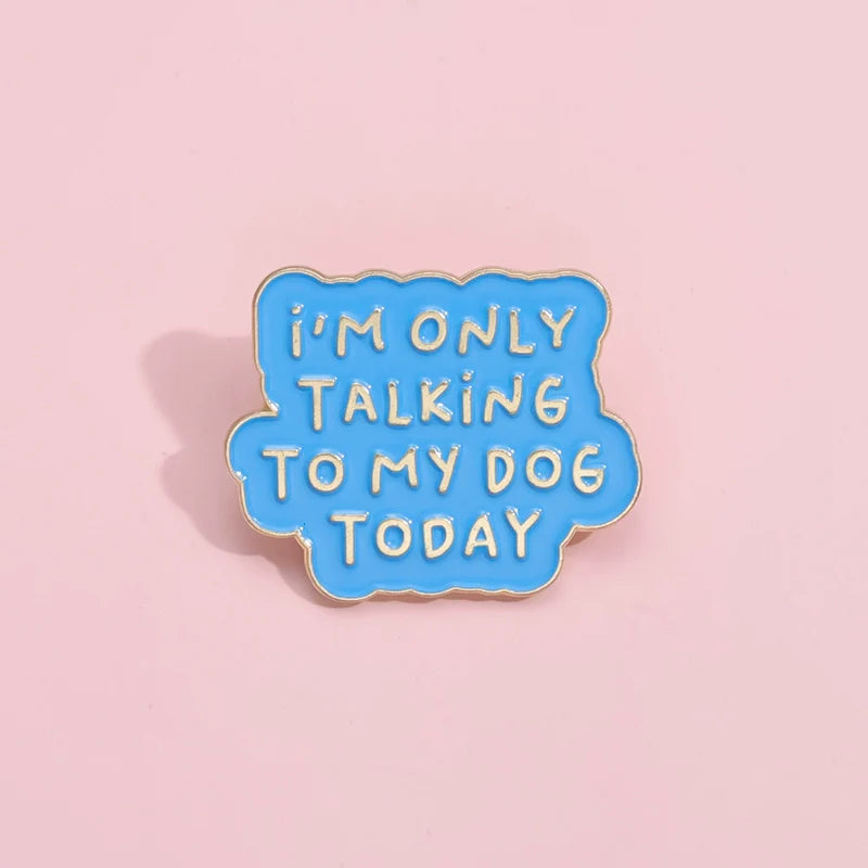 Cute Blue Cartoon Metal Pin Badge by Topboring