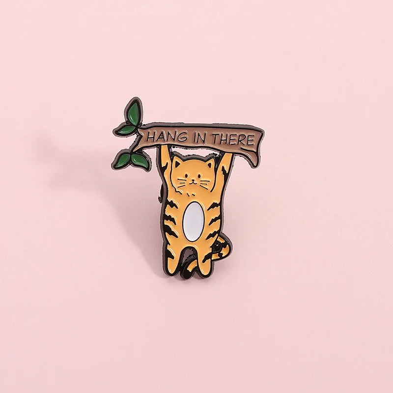 Cute Cartoon Cat Metal Pin Badge by Topboring
