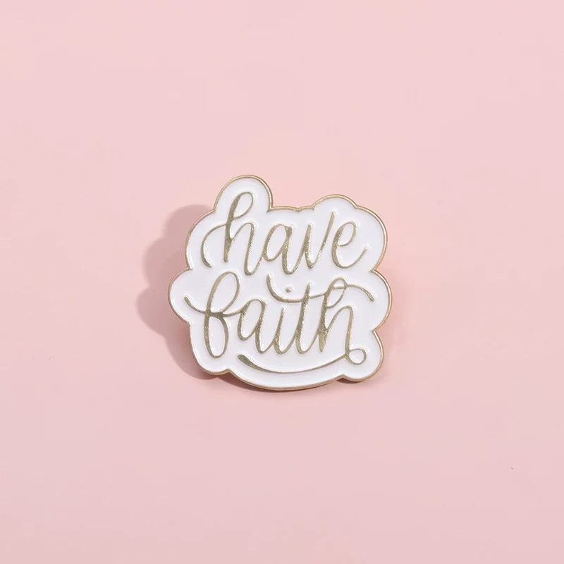 Cute White Metal Pin Badge by Topboring