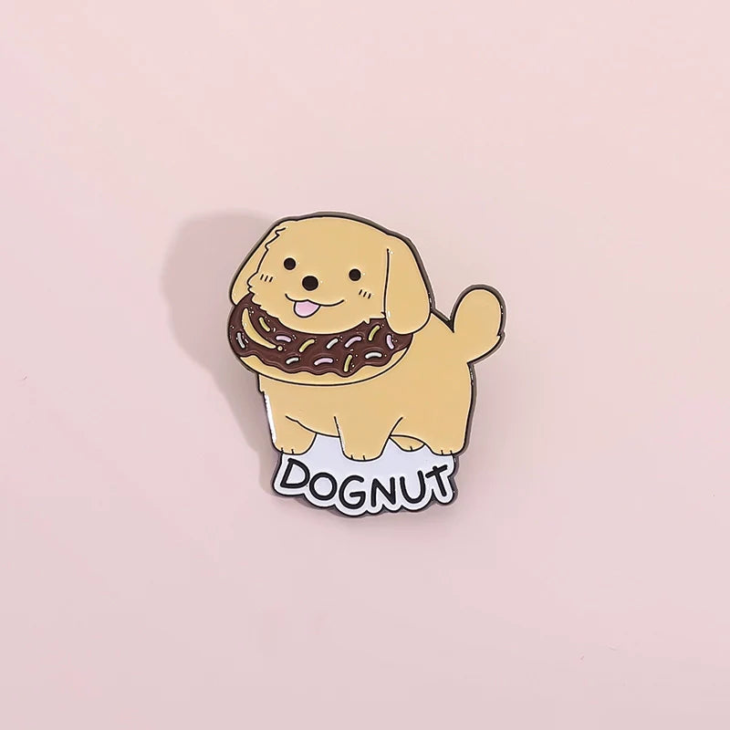 Cute Cartoon Dog Metal Pin Badge by Topboring