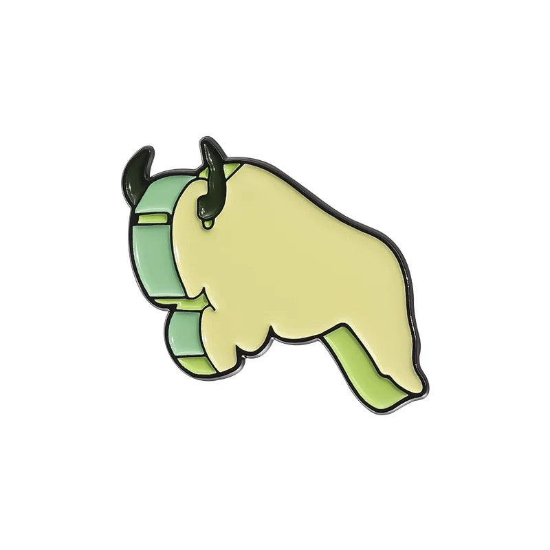 Cool Cartoon Cow Metal Pin Badge by Topboring