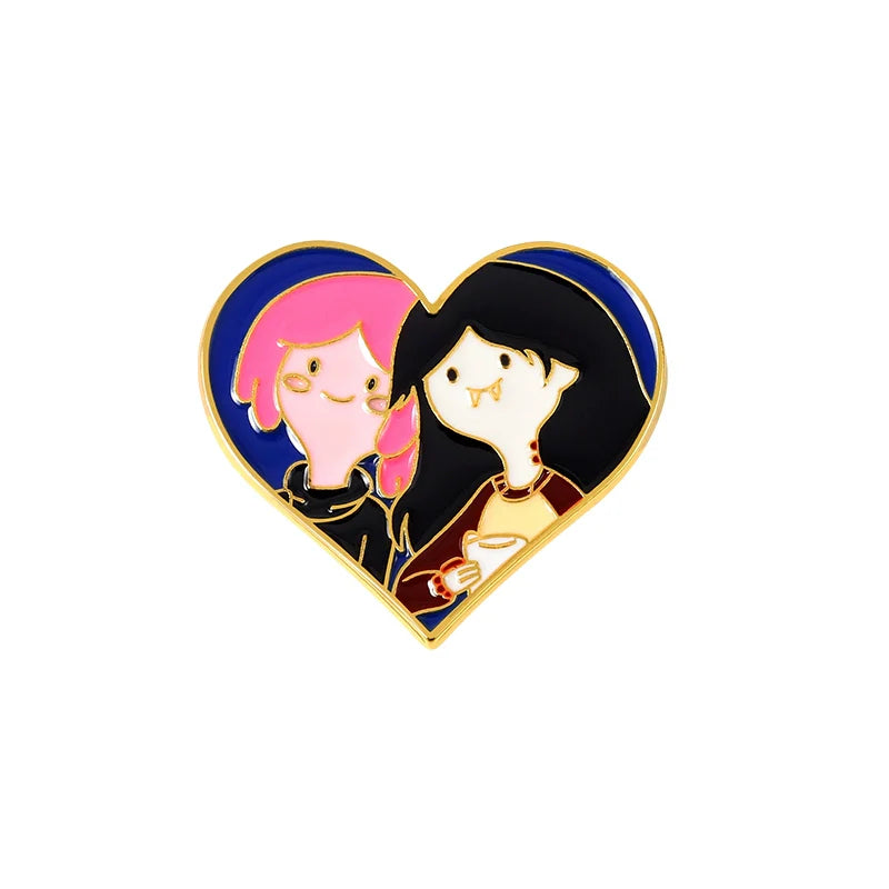 Cute Heart Metal Pin Badge by Topboring