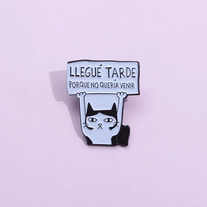 Cute Cat Metal Pin Badge by Topboring