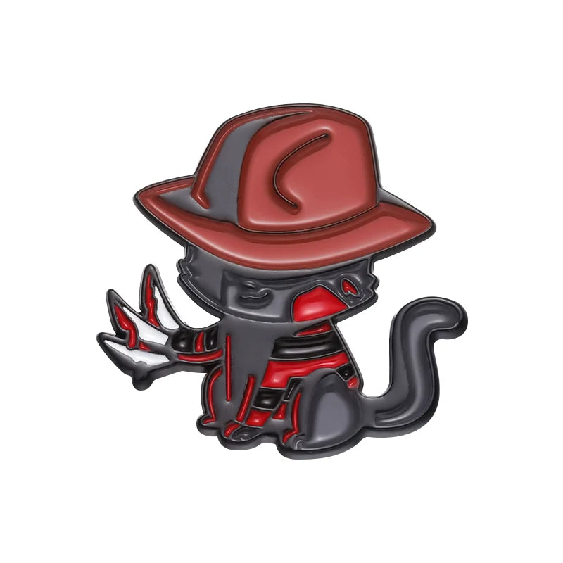 Charming Ghost Cat Metal Pin Badge by Topboring