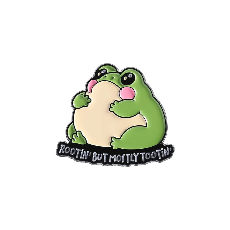 Cute Cartoon Frog Metal Pin Badge by Topboring