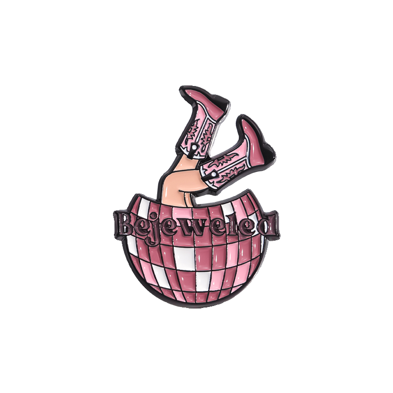 Minimalist Stylish Pink Metal Hard Enamel Pin Badge